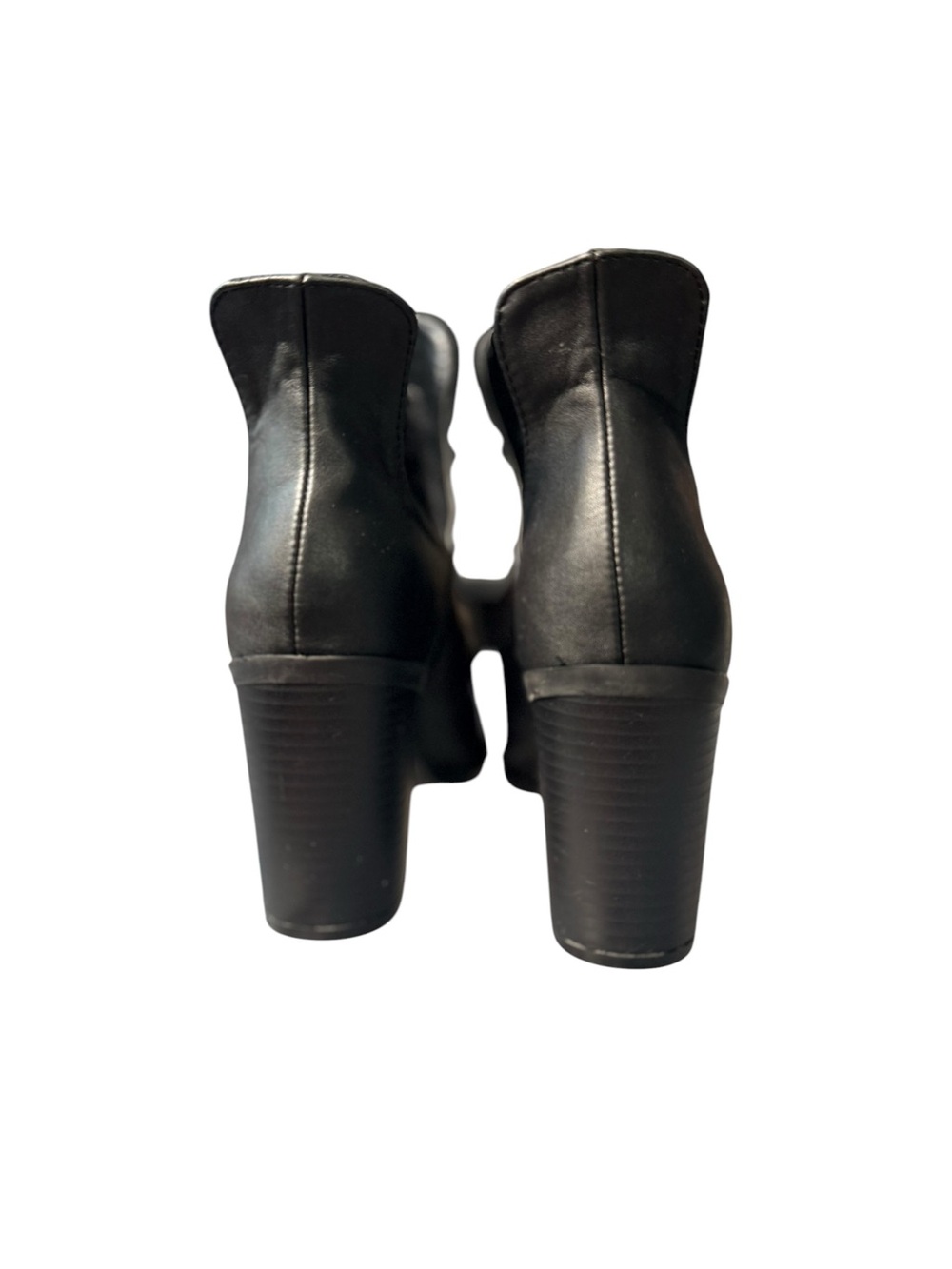 G.C. Shoes Black Open Toe Cutout Ankle Booties Block Heel Size 8 NWOB - Picture 3 of 11